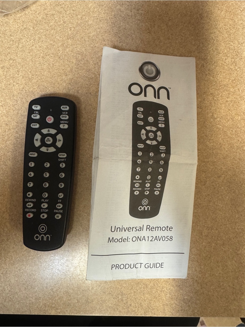 Onn Universal Remote Control Model ONA12AV058